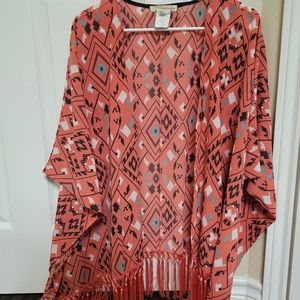 Western Coral Coverup/ Shawl